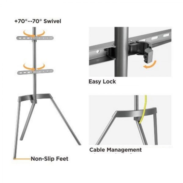TV-Bodenständer Staffelei-Design - TV-Ständer - drehbar bis 65 Zoll Bildschirm - VDD World