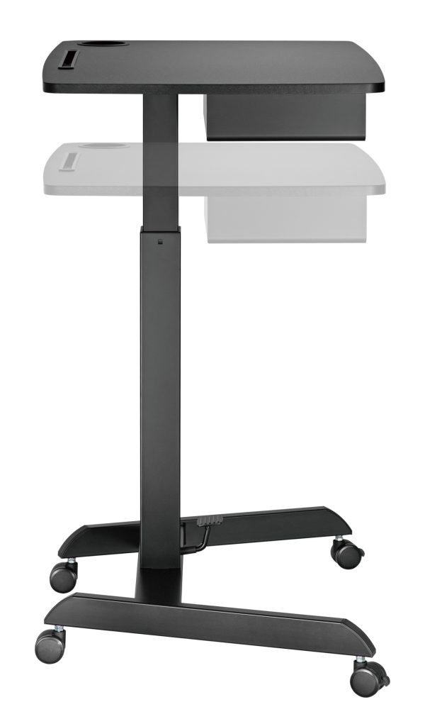 Schreibtisch-Sitz-Steh-Laptoptisch - Präsentationstisch - fahrbar - höhenverstellbar - VDD World