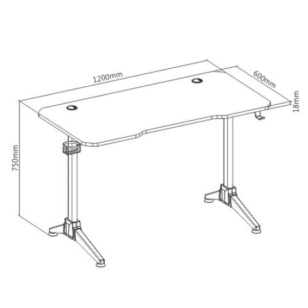 Gaming Tisch computer Thomas schwarz ideal für Ihren Spielaufbau 120 cm x 60 cm - VDD World