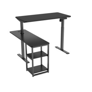 Schreibtisch Computertisch - mit Ablagefächern - 110 cm breit - weiß schwarz - VDD World