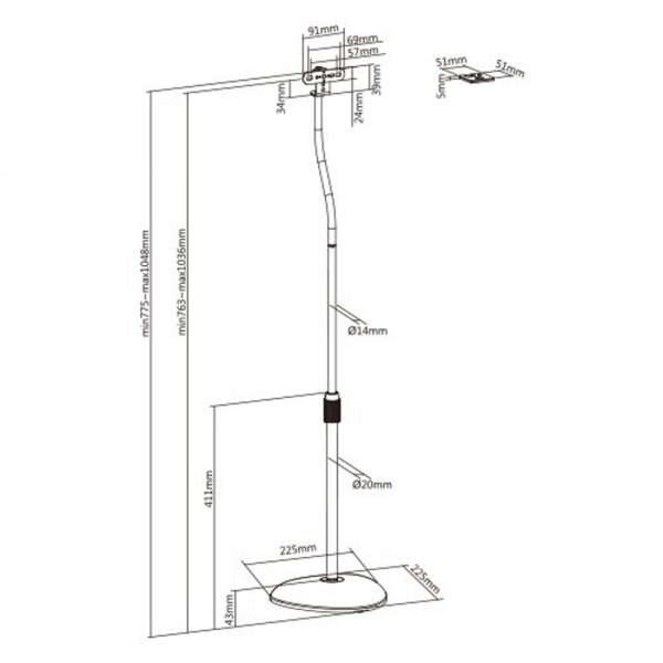 Lautsprecherstativ universal - Lautsprecherstativ - höhenverstellbar - 2er Set - VDD World