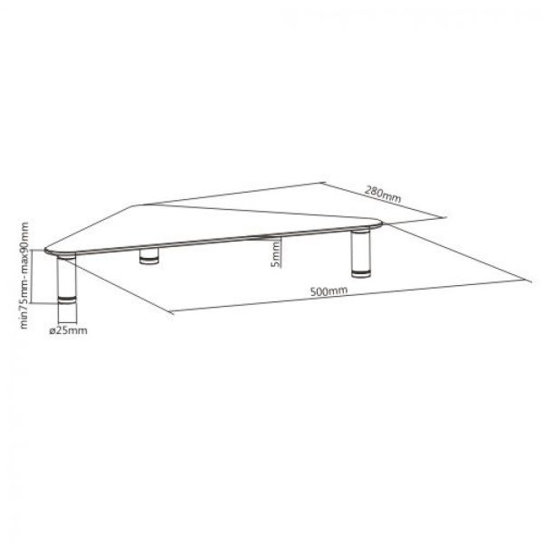 Display-Monitor Riser-Winkel-Modell Dreieck verstellbares Aluminiumglas - VDD World