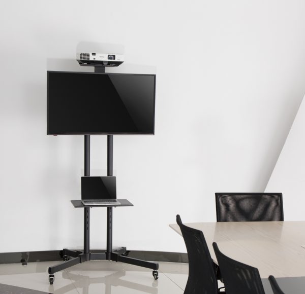TV-Monitorständer - mobil - mit Kamerahalterung - höhenverstellbar bis 145 cm - VDD World