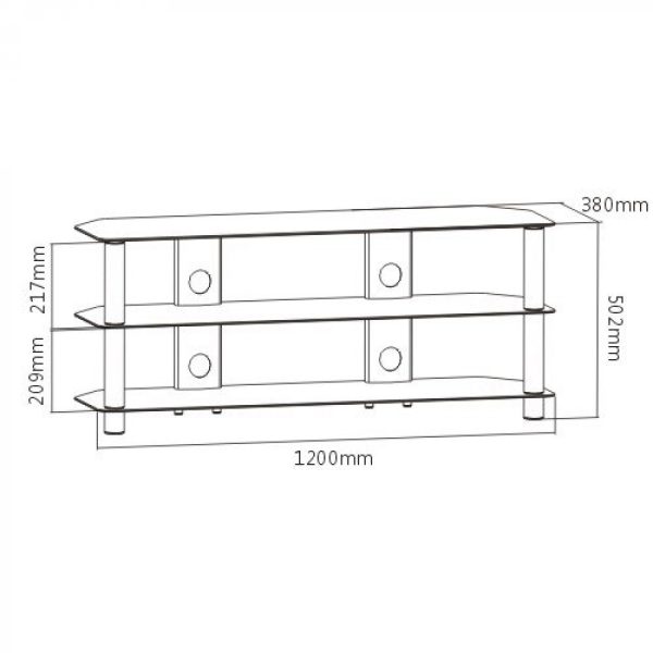 TV-Schrankmöbel - TV-Sideboard - Audiomöbel - 120 cm breit - schwarz - VDD World