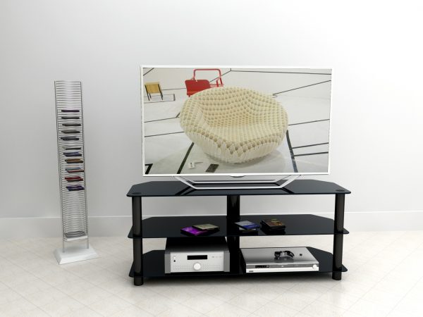 TV-Schrankmöbel - TV-Sideboard - Audiomöbel - 90 cm breit - schwarz - VDD World