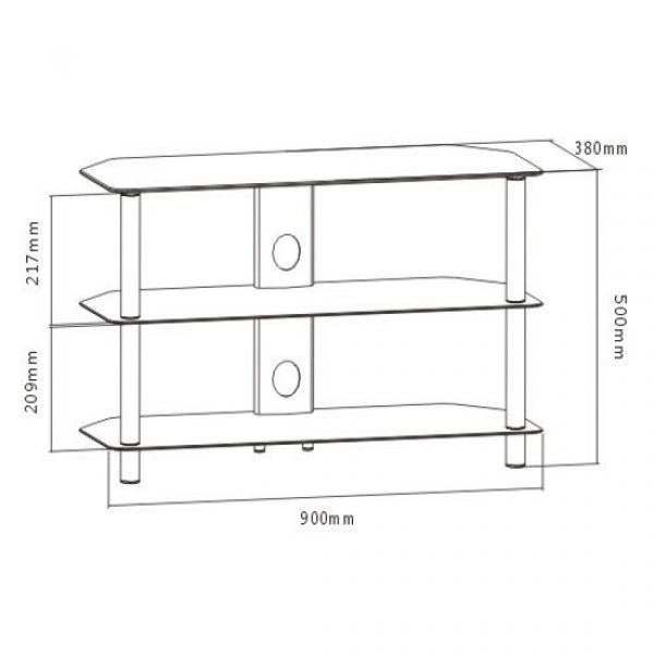 TV-Schrankmöbel - TV-Sideboard - Audiomöbel - 90 cm breit - schwarz - VDD World