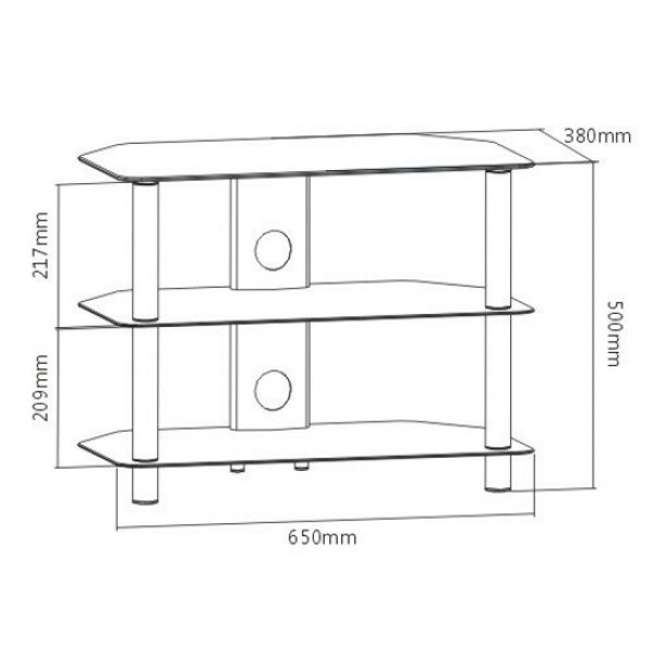 TV-Schrankmöbel - TV-Sideboard - Audiomöbel - 65 cm breit - schwarz - VDD World