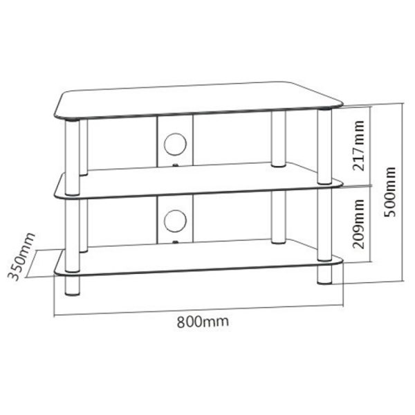 TV-Schrankmöbel - TV-Sideboard - Audiomöbel - 80 cm breit - schwarz - VDD World