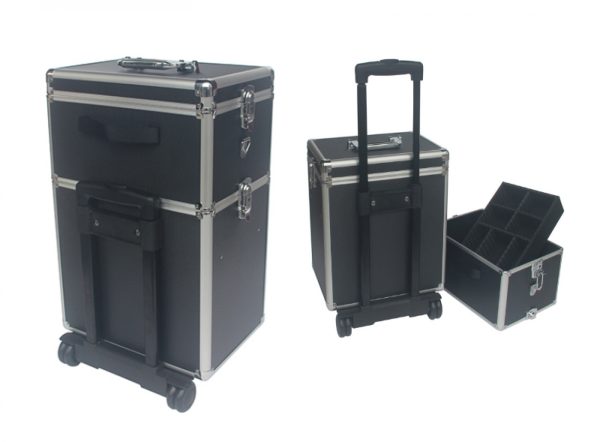 Friseurkoffer Trolley - Schminkkoffer Trolley - Schminkkoffer - Beauty Case - schwarz - VDD World