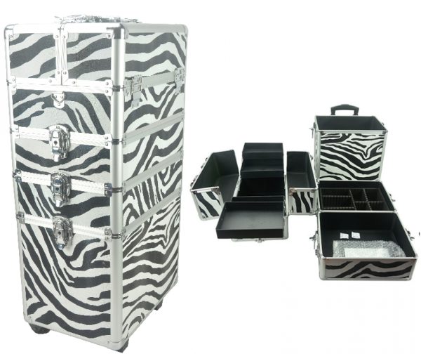 Make-up Make-up Koffer Kosmetik Friseurwagen Kosmetikkoffer 4 in 1 Zebra - VDD World
