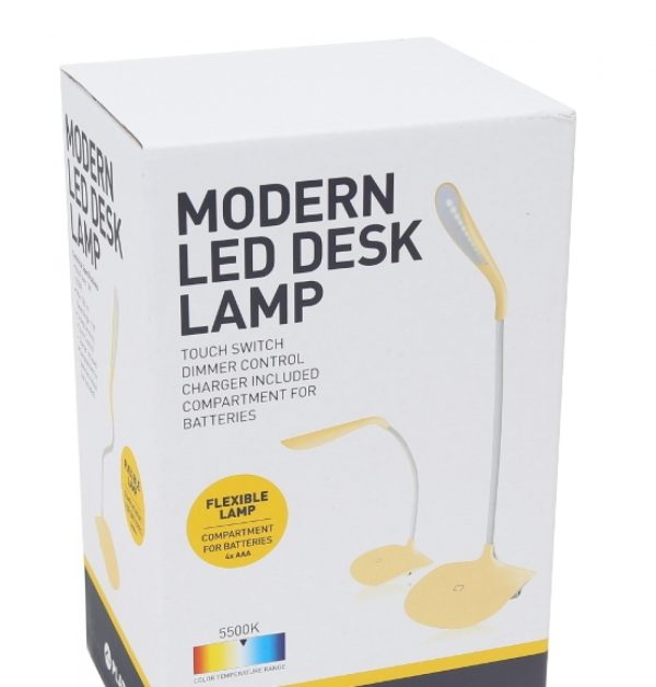 LED Schreibtischlampe Tischlampe flexibel mit Touchdimmer (gelb) - VDD World