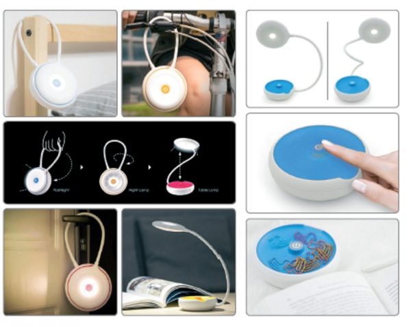 Flexible, tragbare USB-LED-Multifunktions-Schreibtischlampe (Weiß/Blau) - VDD World