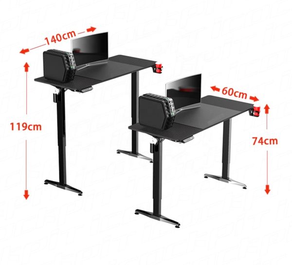 Elektrisch verstellbarer Steh-Sitz-Schreibtisch - 140 x 60 cm - VDD World