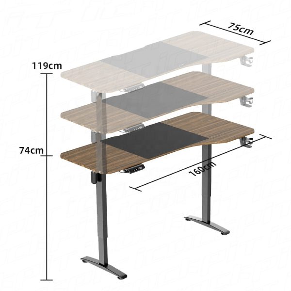 Schreibtisch-Sitzständer elektrisch höhenverstellbar Thomas - Spieltisch - 160 x 75 cm - VDD World