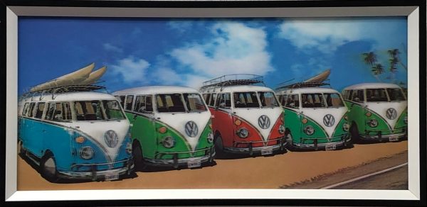 VW Volkswagen Retro Vintage Bus 3D holografische Malerei SET von 2 Stück - VDD World