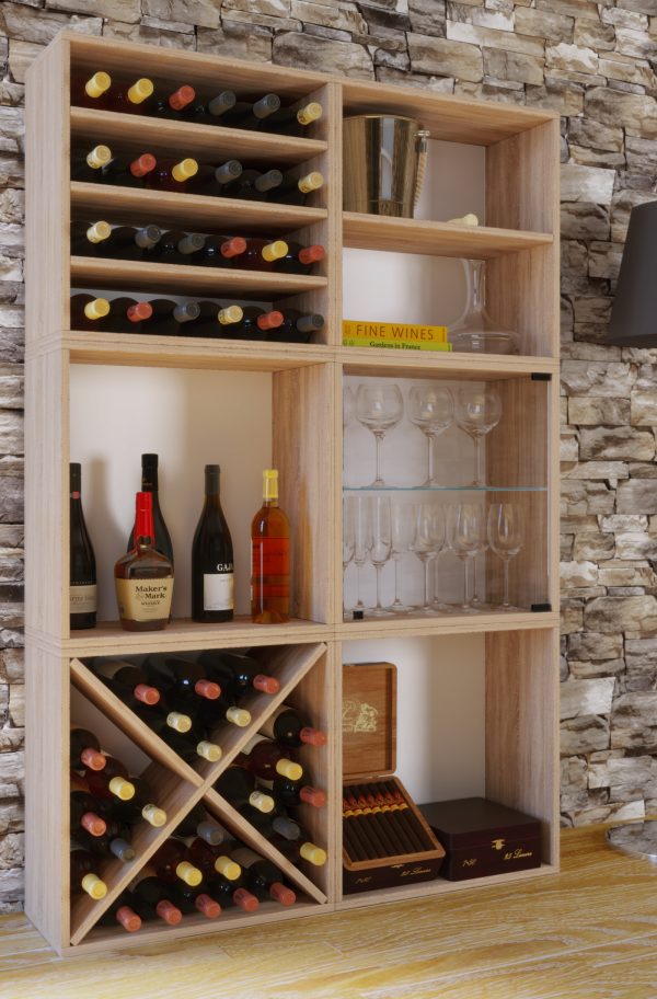 Weinschrank Weinregal Weino II modular Sonoma Eiche - VDD World