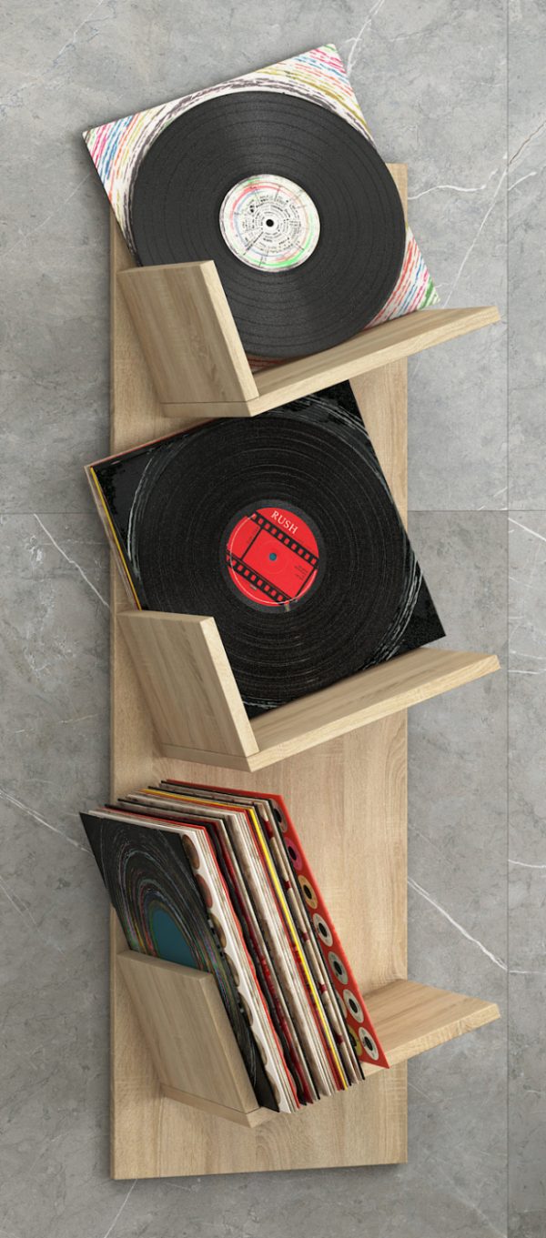 LP vinyl design wandrek wandkast Sulda sonoma eiken - VDD World