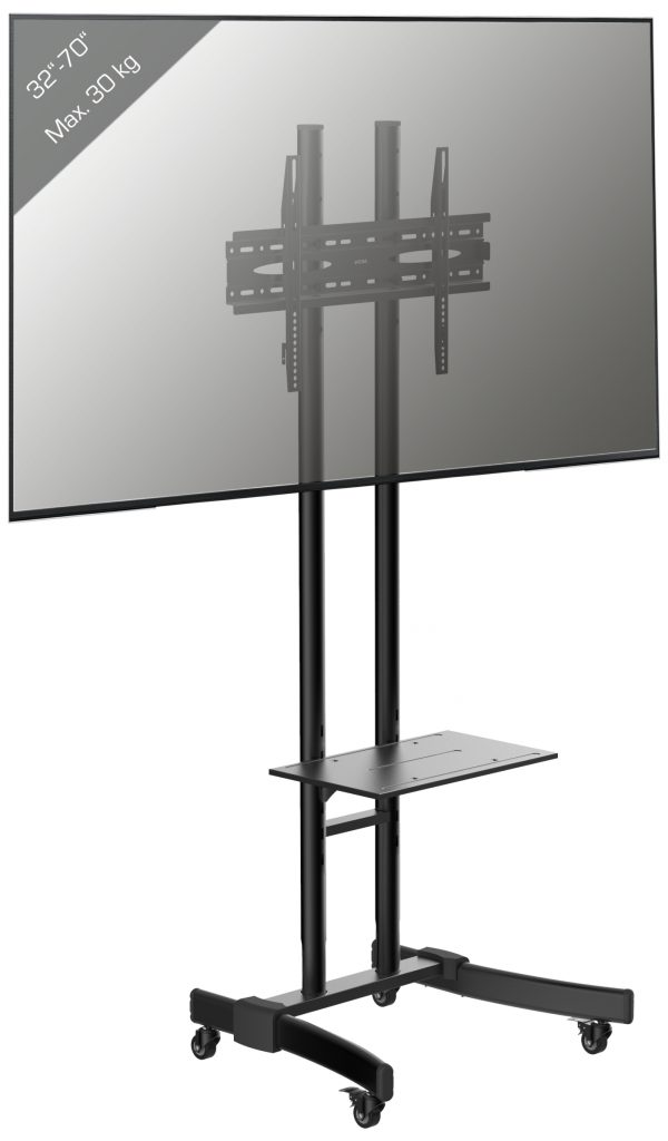 TV-Standfuß Standard Monitor Bildschirm 190 cm mobil höhenverstellbar schwarz - VDD World