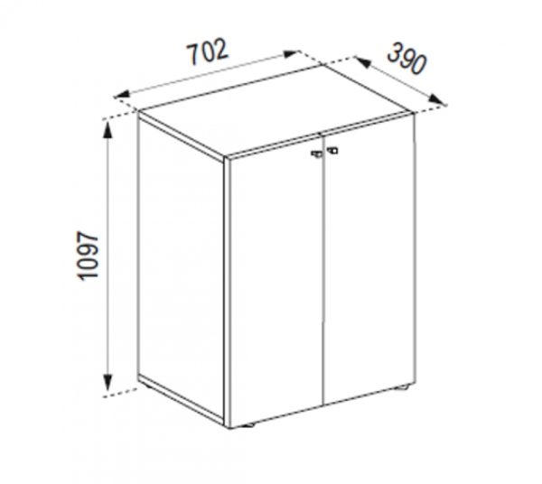 Kleiderschrank (Kinderzimmer) Vandol Lonal Mini 110 cm hoch 3 Ablagefächer grau - VDD World