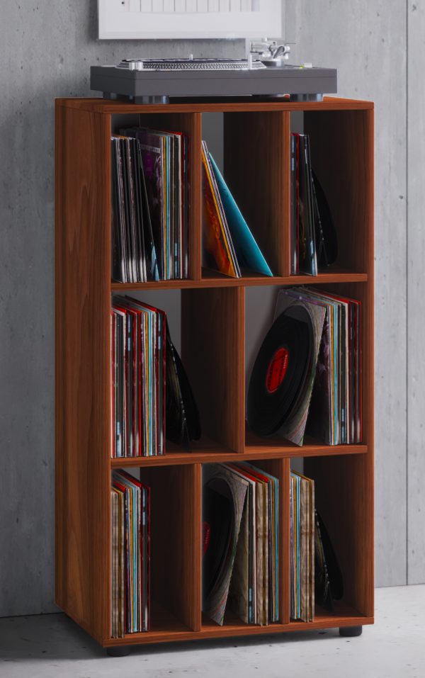 LP Vinylschrank Schaltino 8 Fächer walnussfarben - VDD World