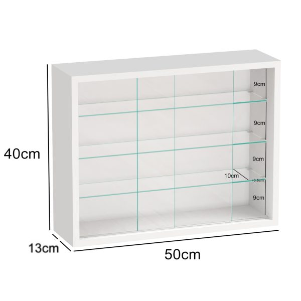 Vitrine, stehend, hängende Wandvitrine – Schiebetüren – 50 x 40 x 13 cm - Meubel Plein