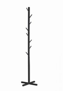 Standgarderobe Holz – Baumgarderobe 8 Haken – 176 cm hoch – schwarz