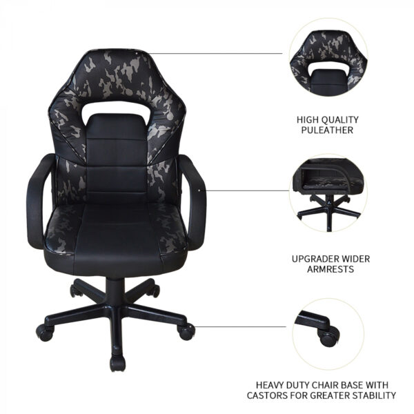 Gaming Stuhl Thomas junior - Bürostuhl - höhenverstellbar - Tarnung - VDD World DE