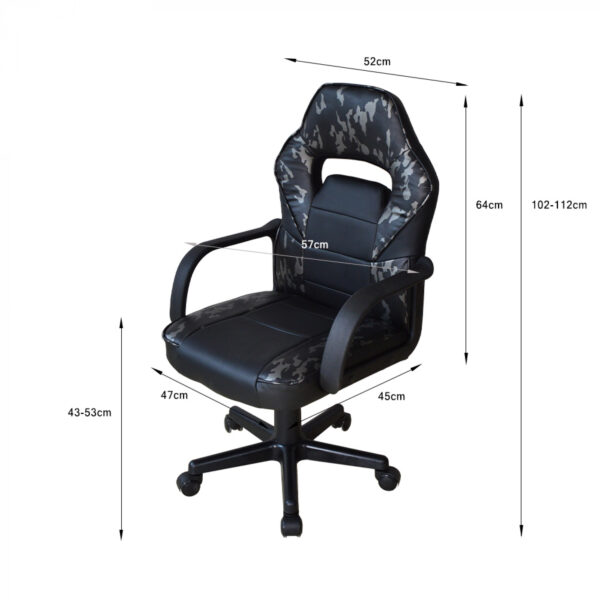 Gaming Stuhl Thomas junior - Bürostuhl - höhenverstellbar - Tarnung - VDD World DE