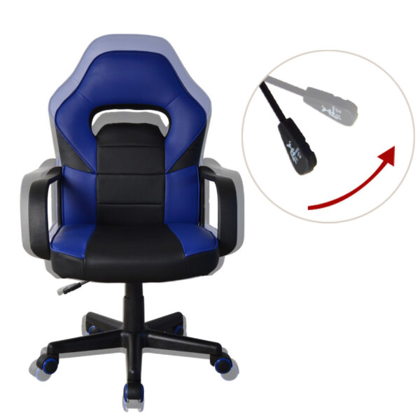 Gaming Stuhl Thomas Junior - Bürostuhl Racing Gaming Style - höhenverstellbar - schwarz blau - VDD World DE
