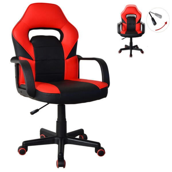 Gaming Stuhl Thomas Junior - Bürostuhl Gaming-Style - höhenverstellbar - rot schwarz - VDD World DE