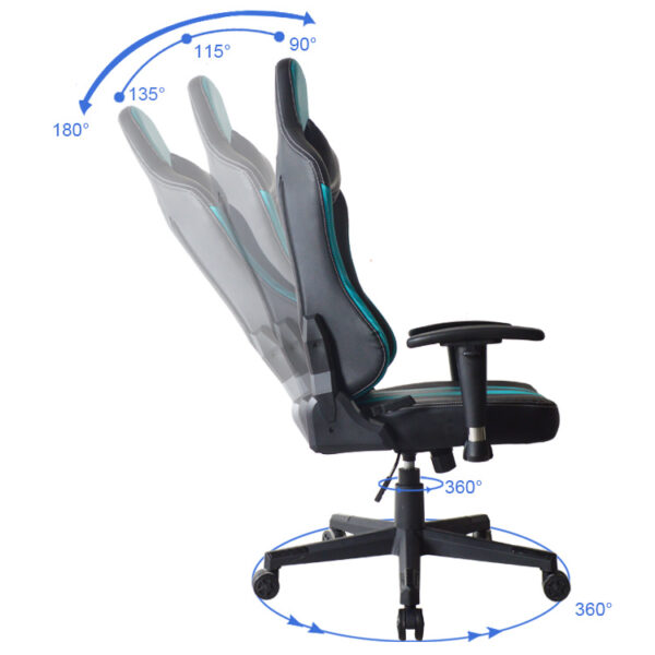 Bürostuhl Racing Gaming Stuhl Style High Design Thomas schwarz blau - VDD World DE