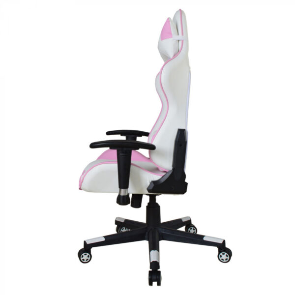 Bürostuhl Gaming-Stuhl Thomas - Stuhl im Racing-Gaming-Stil - weiß rosa - VDD World DE