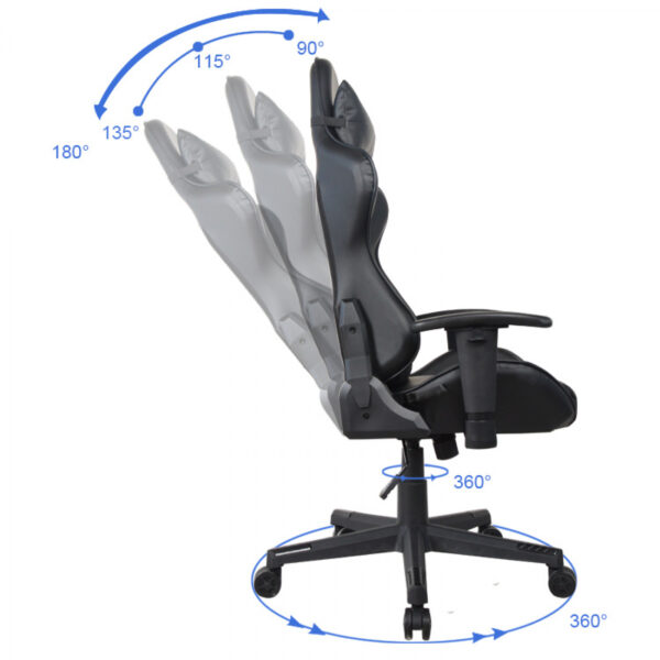 Bürostuhl Gaming Stuhl Thomas - Racing Gaming Style Stuhl - schwarz - VDD World DE