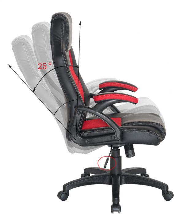 Game Chair Wouter Junior - Bürostuhl Racing Gaming Style - höhenverstellbar - schwarz rot - VDD World DE