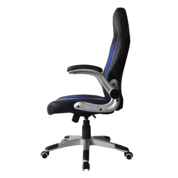 Gaming Stuhl Thomas - Bürostuhl - klappbare Armlehne ergonomisch - blau schwarz - VDD World DE