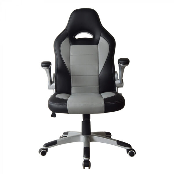   Bürostuhl Thomas – Gaming Stuhl – klappbare Armlehne – grau schwarz