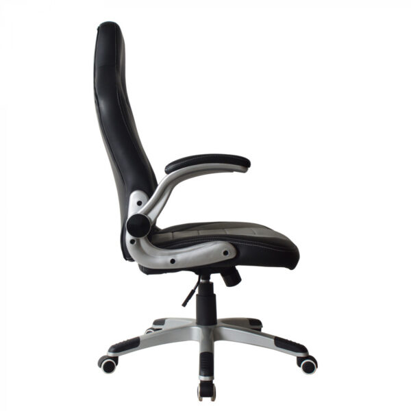   Bürostuhl Thomas – Gaming Stuhl – klappbare Armlehne – grau schwarz