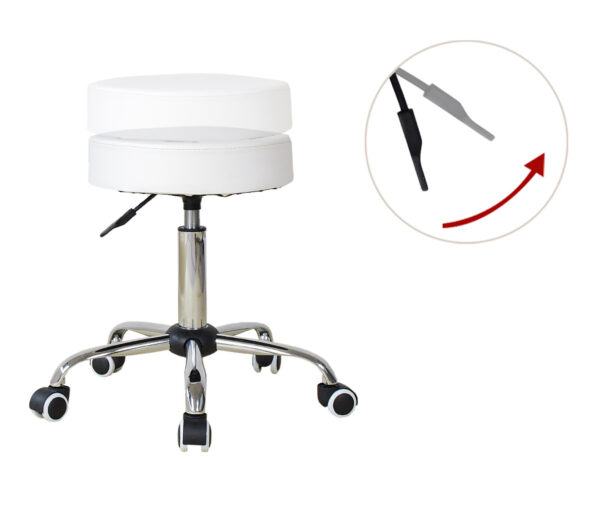   Barber Hocker – Arbeitshocker – Tabouret – höhenverstellbar – weiß