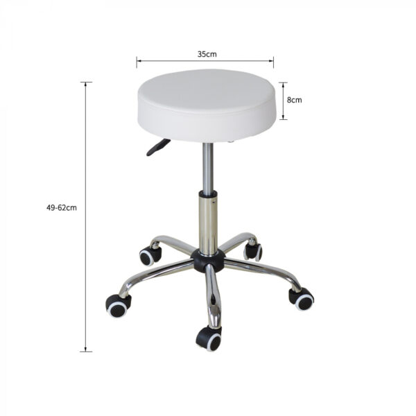   Barber Hocker – Arbeitshocker – Tabouret – höhenverstellbar – weiß