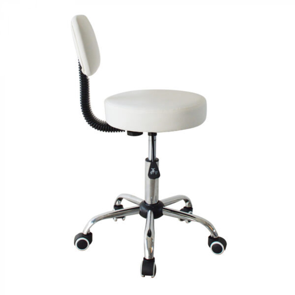 Arbeitshocker mit Rückenlehne - Friseurhocker - Sattelhocker - Taburett - höhenverstellbar - VDD World DE