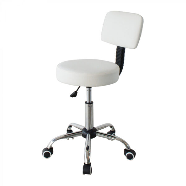 Arbeitshocker mit Rückenlehne - Friseurhocker - Sattelhocker - Taburett - höhenverstellbar - VDD World DE