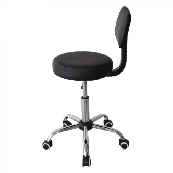 Arbeitshocker mit Rückenlehne - Friseurhocker - Sattelhocker - Taburett - höhenverstellbar - VDD World DE