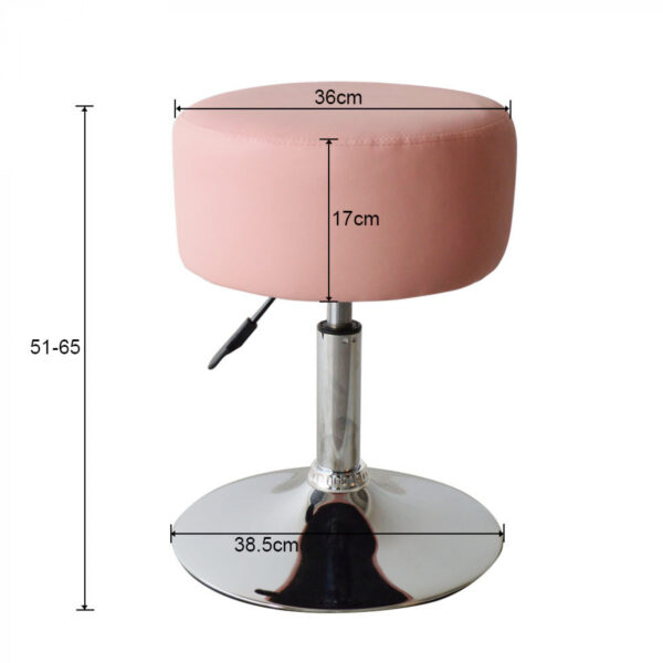 Hocker Retro Vintage - Schminktischhocker - höhenverstellbar bis 65 cm - rosa - VDD World DE