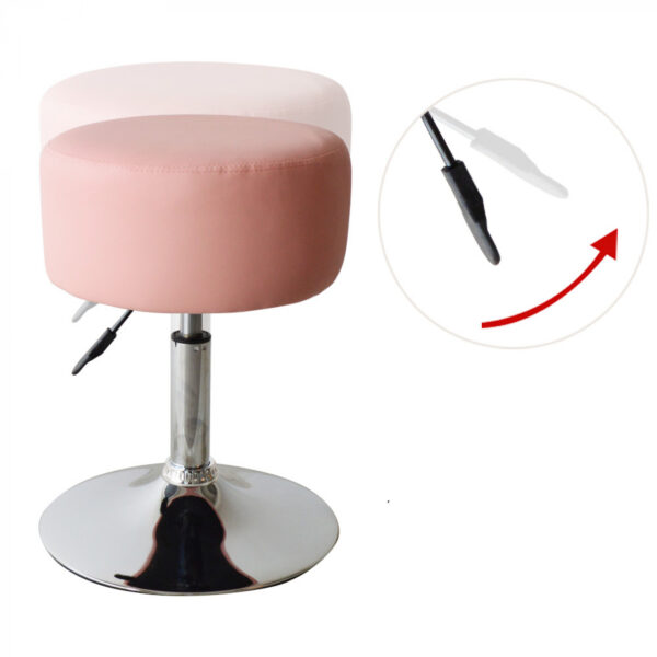 Hocker Retro Vintage - Schminktischhocker - höhenverstellbar bis 65 cm - rosa - VDD World DE