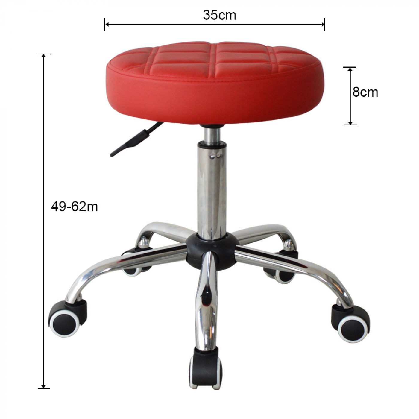 Bürostuhl Hocker - Schreibtischhocker - Bürohocker - mit Rollen - höhenverstellbar - rot - VDD World DE Bürostuhl Hocker - Schreibtischhocker - Bürohocker - mit Rollen - höhenverstellbar - rot - VDD World DE
