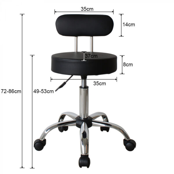 Drehhocker mit Rückenlehne - Arbeitshocker - Sattelhocker - Sitzhocker - höhenverstellbar - VDD World DE