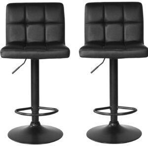 Schwarzer Barstuhl – stilvoll und verstellbar – modernes Design – Set aus zwei Barhockern