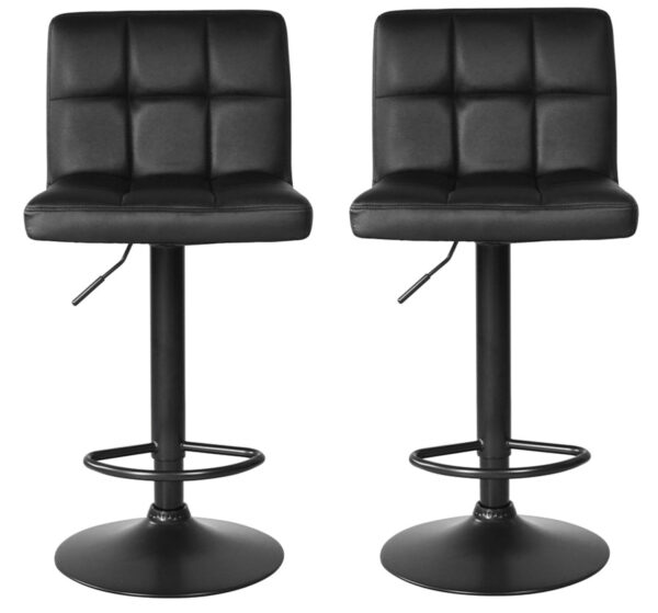 Schwarzer Barstuhl – stilvoll und verstellbar – modernes Design – Set aus zwei Barhockern - VDD World DE