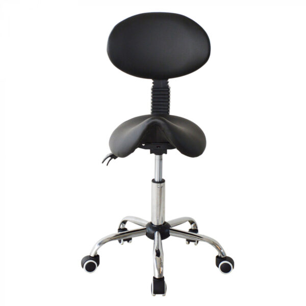 Sattelhocker Rückenlehne ergonomisch neigbar - Friseurhocker - Hocker - höhenverstellbarr SCHWARZ - VDD World DE