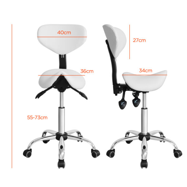 VDD Sattelhocker ergonomisch - Barbierhocker - Tabouret - höhenverstellbar - Rückenlehne kippbar und - VDD World DE